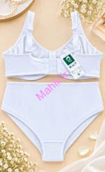 ست شورت و سوتین فنردار راه راه پرسی نرمه