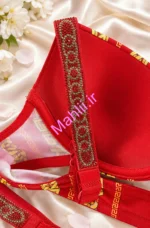 ست شورت و سوتین زنانه مدل فنردار جنس اسفنجی طرح بند نگین دار