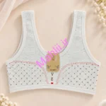 نیم تنه دخترانه بدون کاپ مدل لاو طرح عروسکی رنگ طوسی