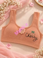 نیم تنه دخترانه بند رکابی جنس نخ پنبه گیلاسی رنگ آجری