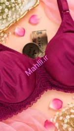 سوتین پرلون فنردار پرسی کمرگیپور رنگ زرشکی