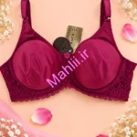 سوتین پرلون فنردار پرسی کمرگیپور رنگ زرشکی