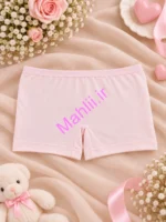 شورت دخترانه عروسکی پادار جنس نخ پنبه (پک 6 عددی)
