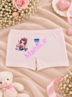 شورت دخترانه عروسکی پادار جنس نخ پنبه (پک 6 عددی)