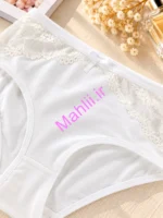 شورت زنانه کمر گیپور ابرویی جنس نخ پنبه (پک 6 عددی)