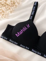 سوتین بدون فنر اسفنجی طرح اسپرت رنگ مشکی
