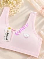 نیم تنه دخترانه پددار طرح عروسکی رنگ صورتی