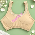 نیم تنه زنانه مکه ای جنس نخ پنبه رنگ کرم