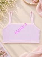 نیم تنه دخترانه بدون کاپ دو بندی اسپرت رنگ صورتی