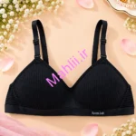 سوتین اسفنجی بدون فنر طرح کبریتی اسپرت رنگ صورتی مشکی