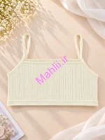 نیم تنه دخترانه بدون کاپ اسپرت دو بندی رنگ نباتی