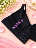 سوتین اسفنجی بدون فنر طرح کبریتی اسپرت رنگ صورتی مشکی