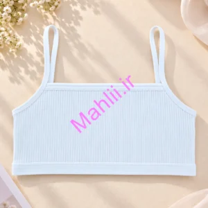 نیم تنه دخترانه بدون کاپ کبریتی اسپرت ساده بندی رنگ سفید
