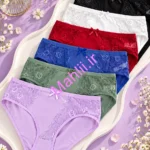 شورت گیپور زنانه جلو دانتل طرح گل شکوفه جنس نخ پنبه (پک 6 عددی)