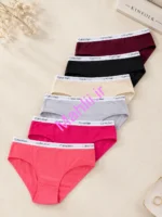 شورت زنانه پشت چاپ طرح کش کلوین جنس نخ پنبه (پک 6عددی)