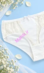 شورت گیپور زنانه جلو دانتل طرح گل برگی جنس نخ پنبه (پک 6 عددی)