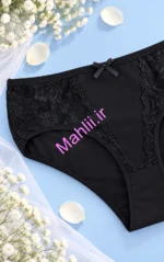 شورت گیپور زنانه جلو دانتل طرح گل برگی جنس نخ پنبه (پک 6 عددی)